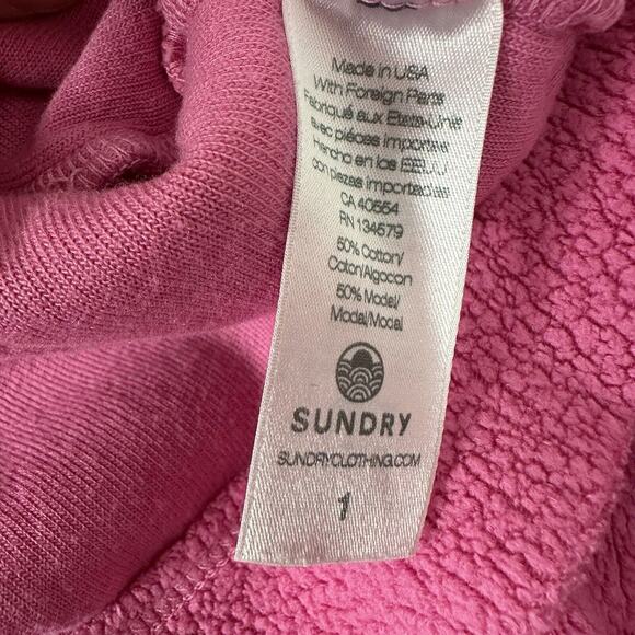 Evereve Sweatshirt Womens Small Pink Fleece Pull Over Relaxed Soft Casual - Picture 6 of 10